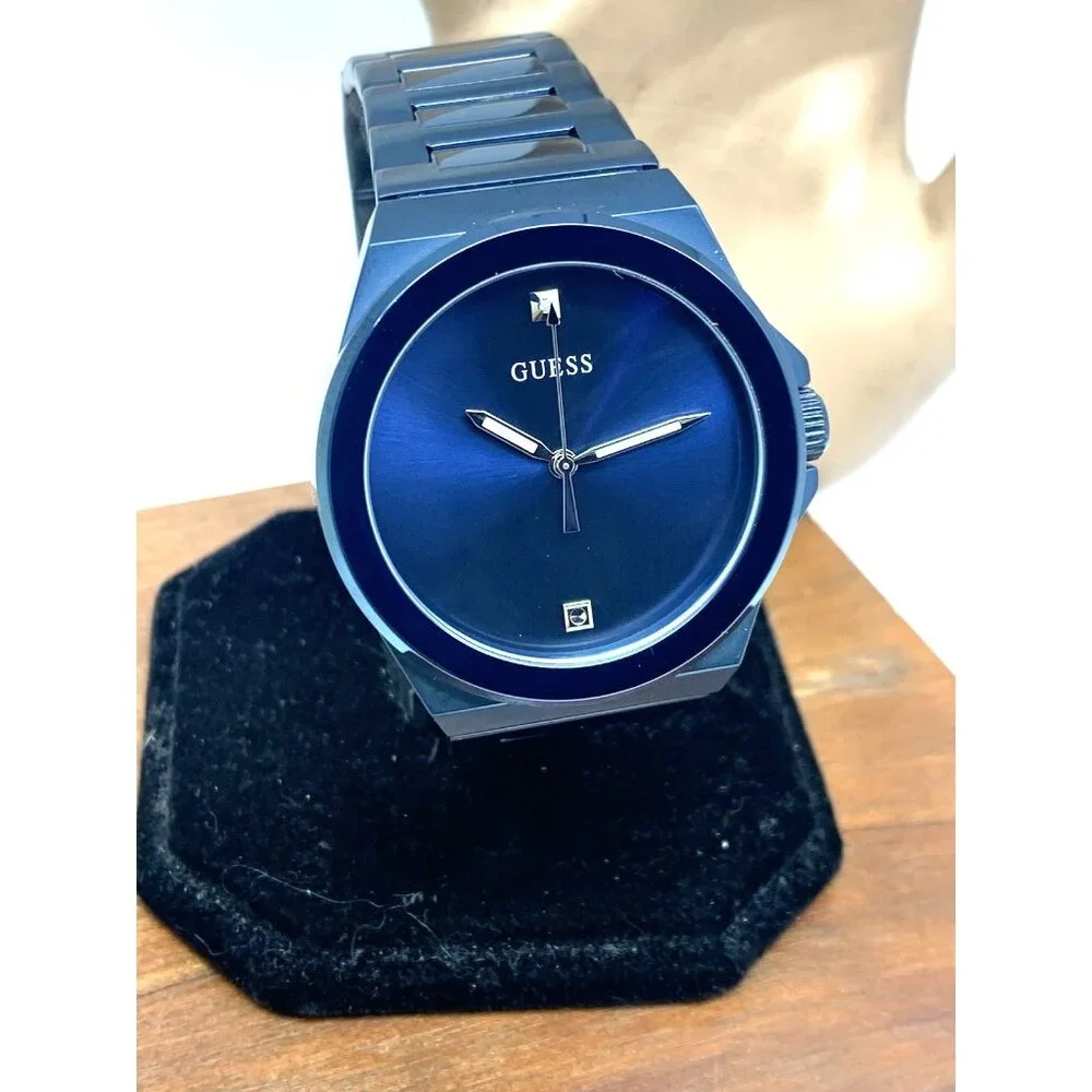 Guess Men's Watch GW0833G1 Quartz Blue Dial Diamond Accent Stainless Steel 44mm